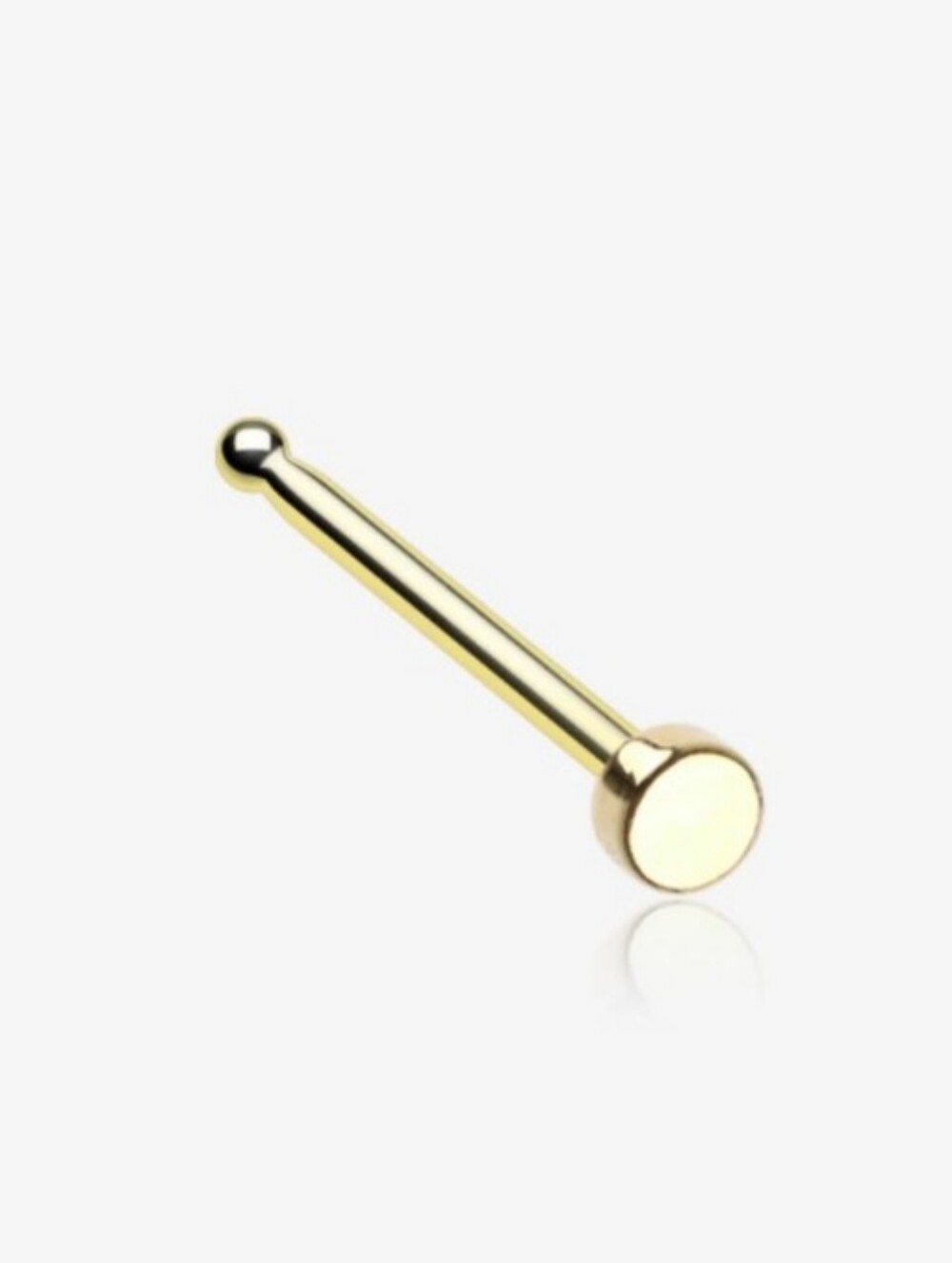 Golden Round Plate Basic Steel Nose Stud Ring